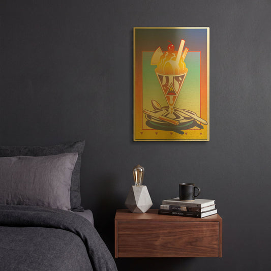'Sunday Bloody Sundae' By David Chestnutt Gold Metal Wall Art