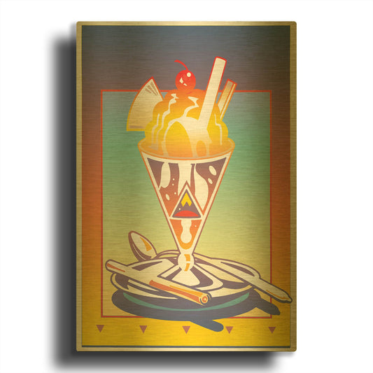 'Sunday Bloody Sundae' By David Chestnutt Gold Metal Wall Art