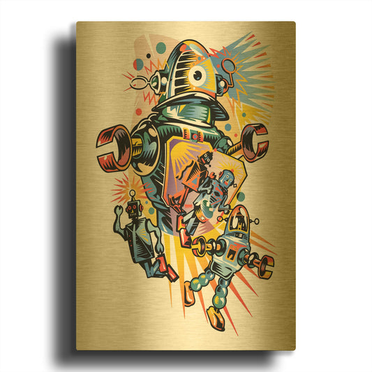 'Take Me To Your Client' By David Chestnutt Gold Metal Wall Art