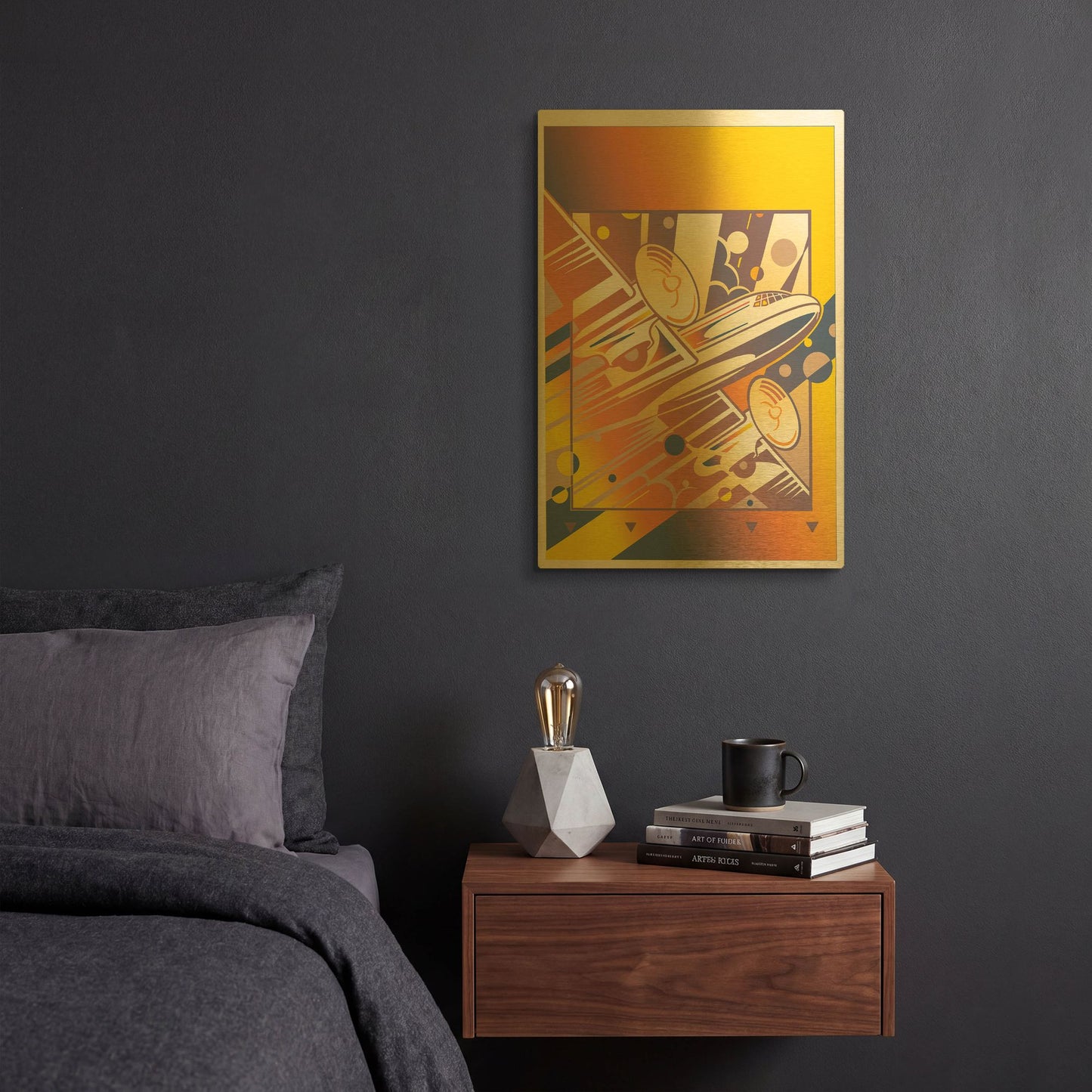 'Taking Off Yellow' By David Chestnutt Gold Metal Wall Art