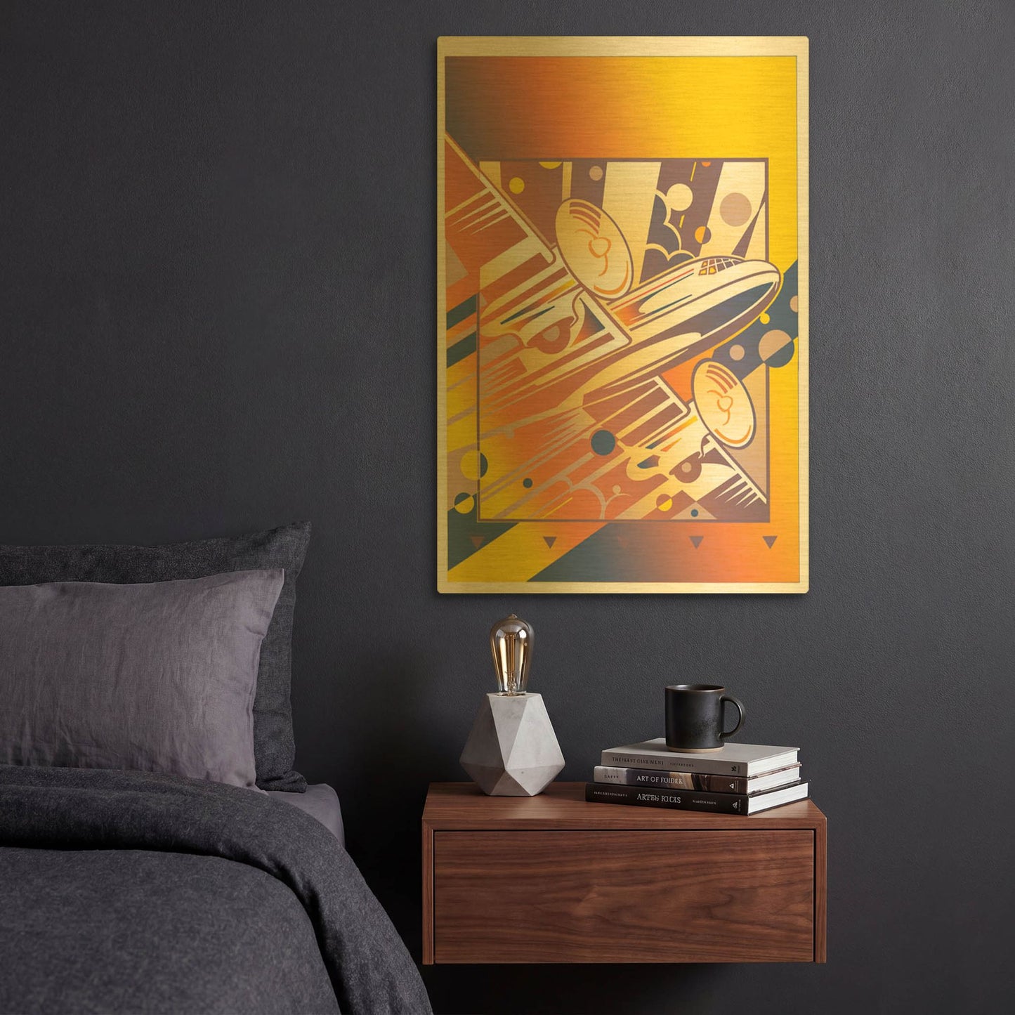 'Taking Off Yellow' By David Chestnutt Gold Metal Wall Art