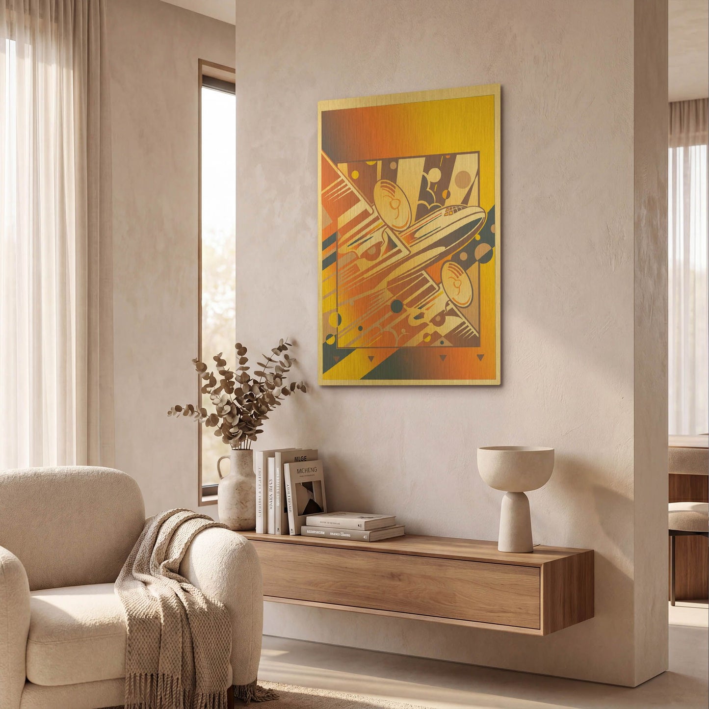 'Taking Off Yellow' By David Chestnutt Gold Metal Wall Art