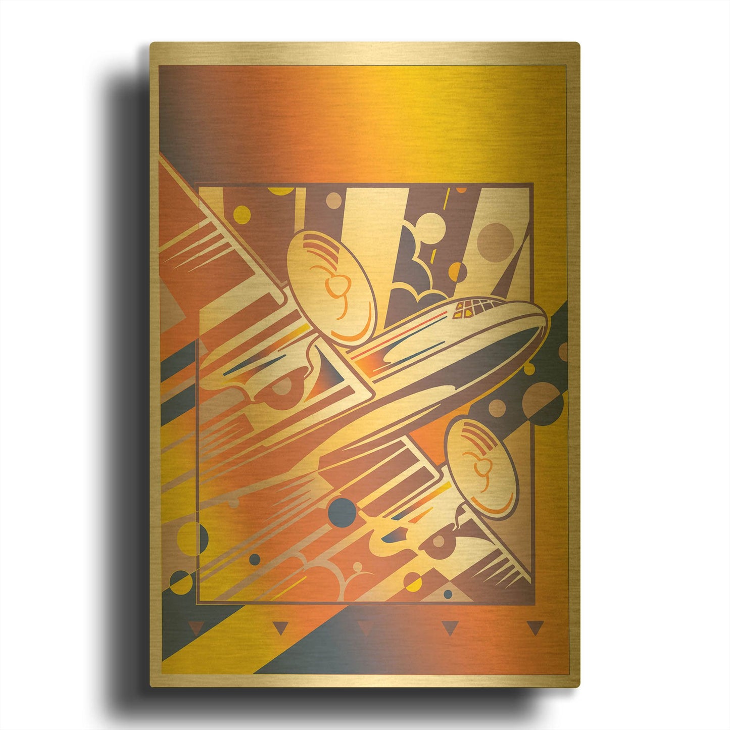 'Taking Off Yellow' By David Chestnutt Gold Metal Wall Art