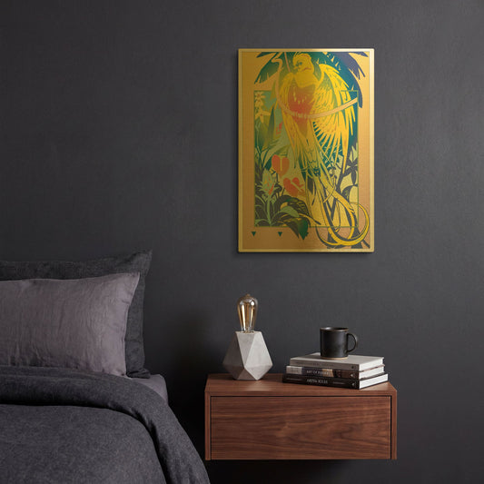 'Tropical Garden' By David Chestnutt Gold Metal Wall Art