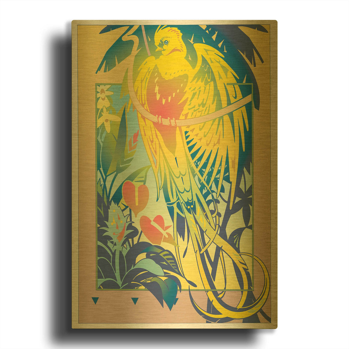 'Tropical Garden' By David Chestnutt Gold Metal Wall Art