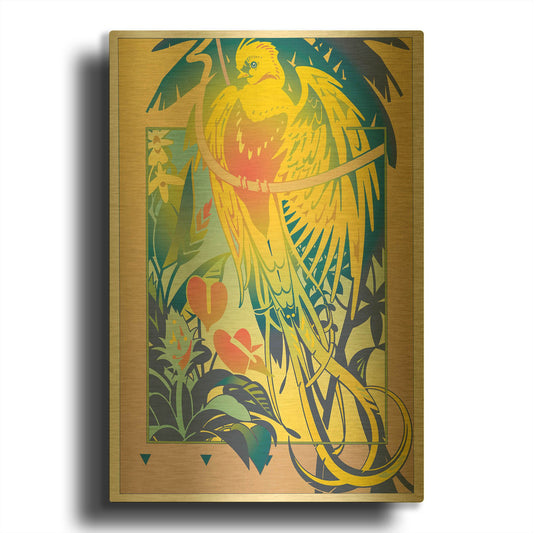 'Tropical Garden' By David Chestnutt Gold Metal Wall Art