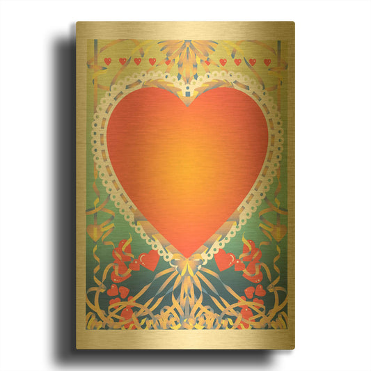 'Valentine Heart' By David Chestnutt Gold Metal Wall Art
