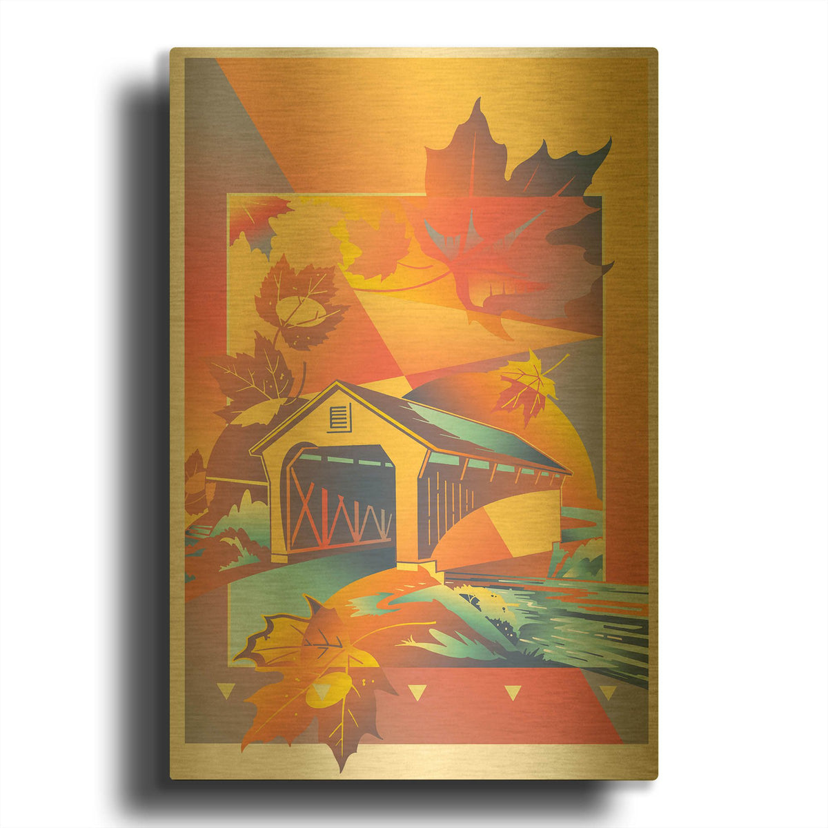 'Vermont' By David Chestnutt Gold Metal Wall Art