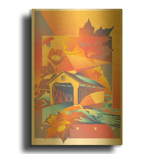 'Vermont' By David Chestnutt Gold Metal Wall Art