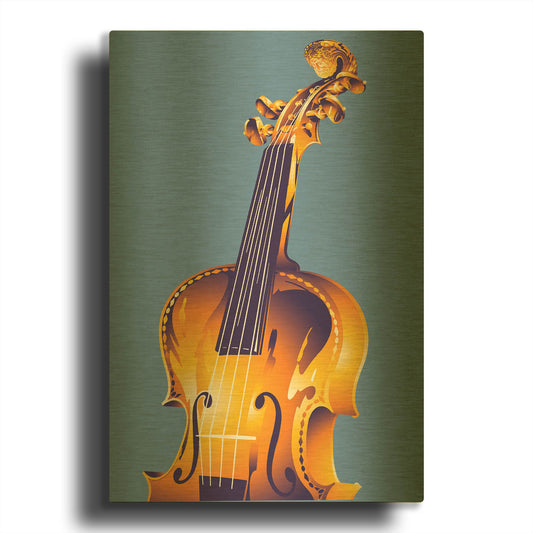 'Violin' By David Chestnutt Gold Metal Wall Art