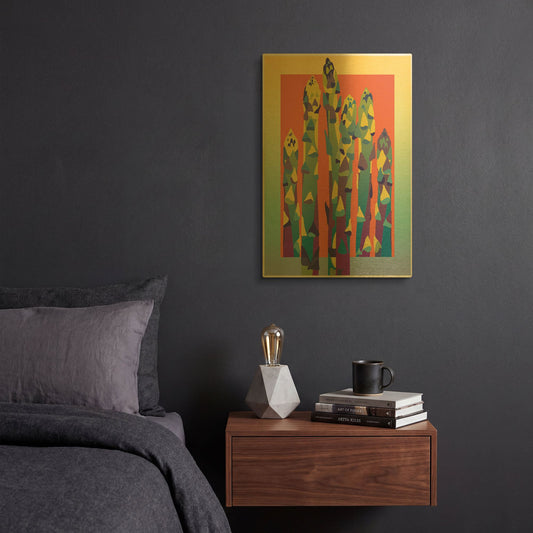 'Asparagus' By David Chestnutt Gold Metal Wall Art