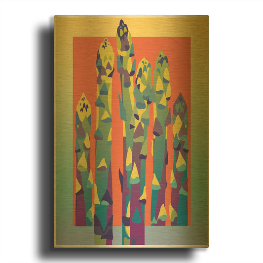 'Asparagus' By David Chestnutt Gold Metal Wall Art