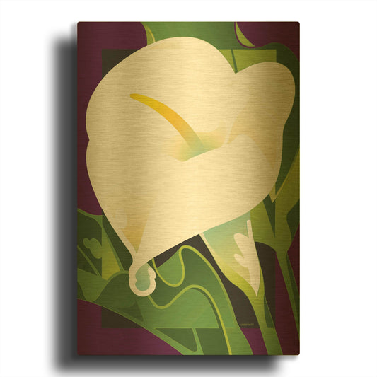 'Calla Lily' By David Chestnutt Gold Metal Wall Art