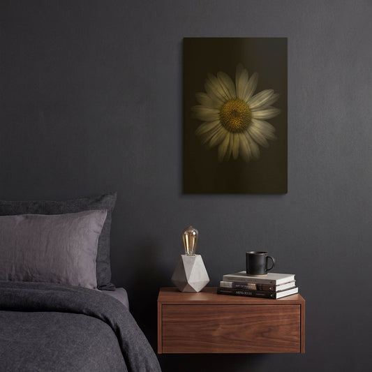 'Backyard Flowers 13 Color Version' By Brian Carson Gold Metal Wall Art