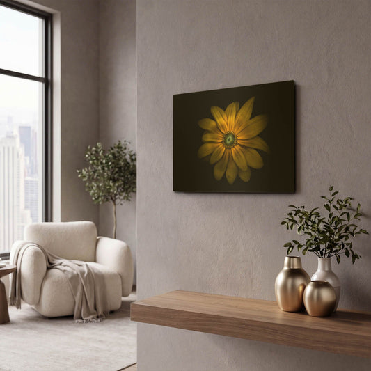 'Backyard Flowers 34 Color Version' By Brian Carson Gold Metal Wall Art