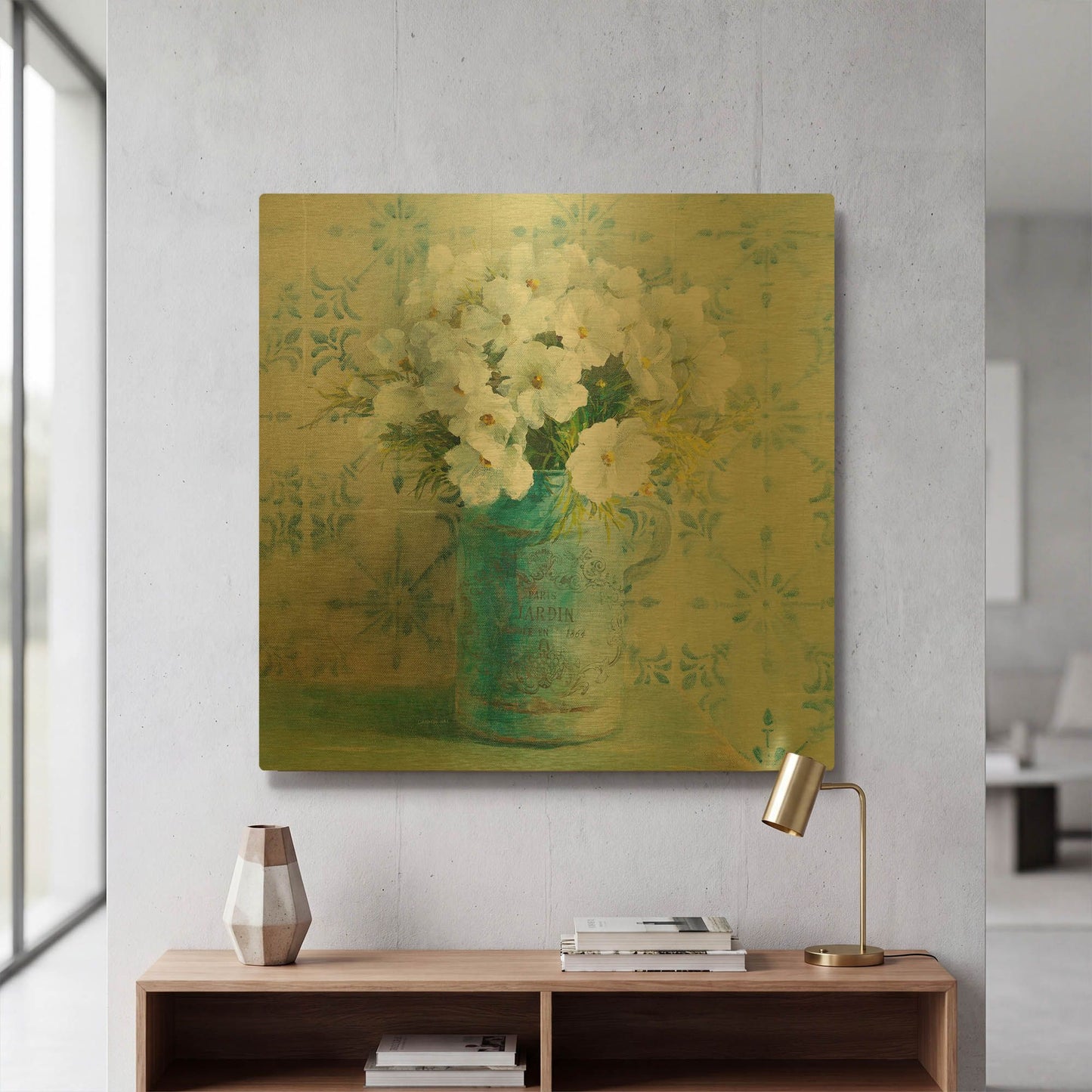 'May Blossoms I Crop' By Danhui Nai Gold Metal Wall Art