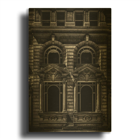 'Birkbeck Building No 2' By Brian Carson Gold Metal Wall Art