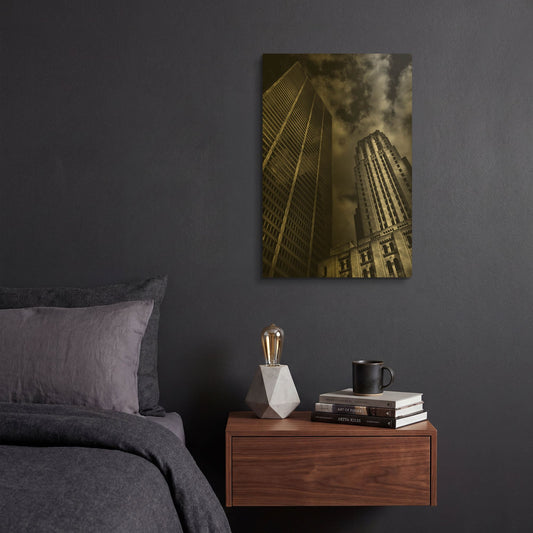 'Commerce Court Courtyard View No 1' By Brian Carson Gold Metal Wall Art