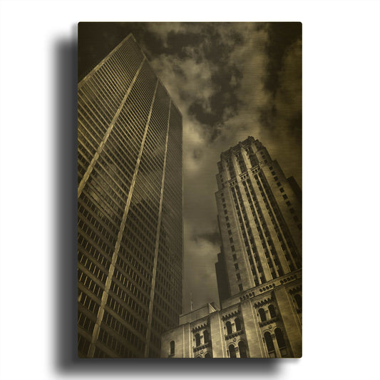 'Commerce Court Courtyard View No 1' By Brian Carson Gold Metal Wall Art