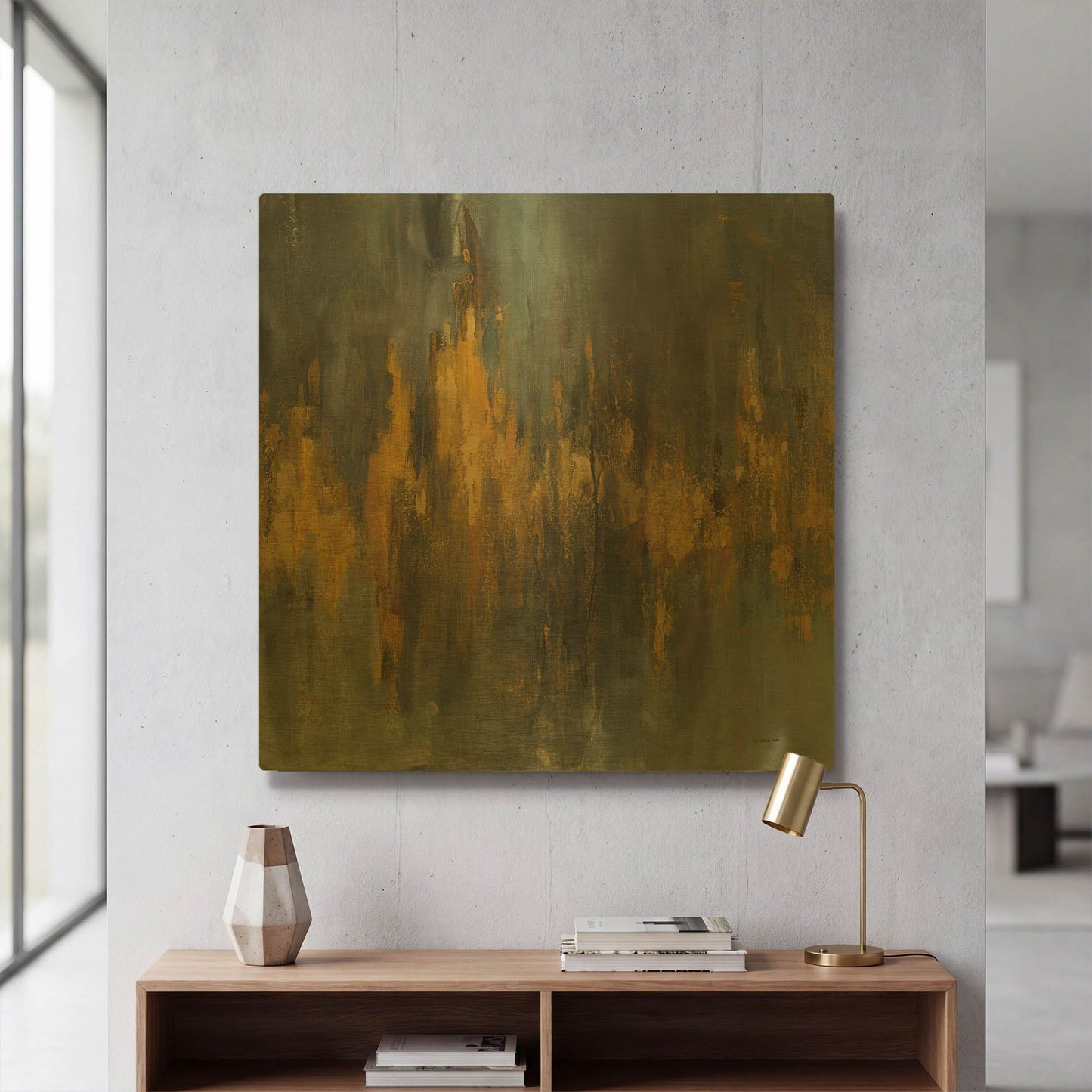 'Black and Gold Abstract' By Danhui Nai Gold Metal Wall Art