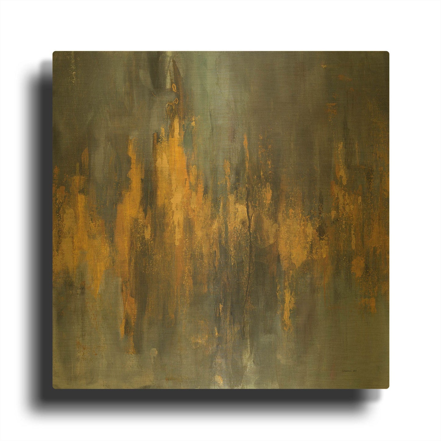 'Black and Gold Abstract' By Danhui Nai Gold Metal Wall Art