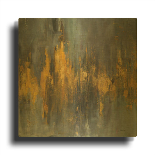 'Black and Gold Abstract' By Danhui Nai Gold Metal Wall Art