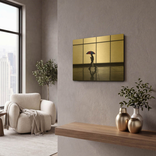 'It Was A Rainy Day No 5' By Brian Carson Gold Metal Wall Art
