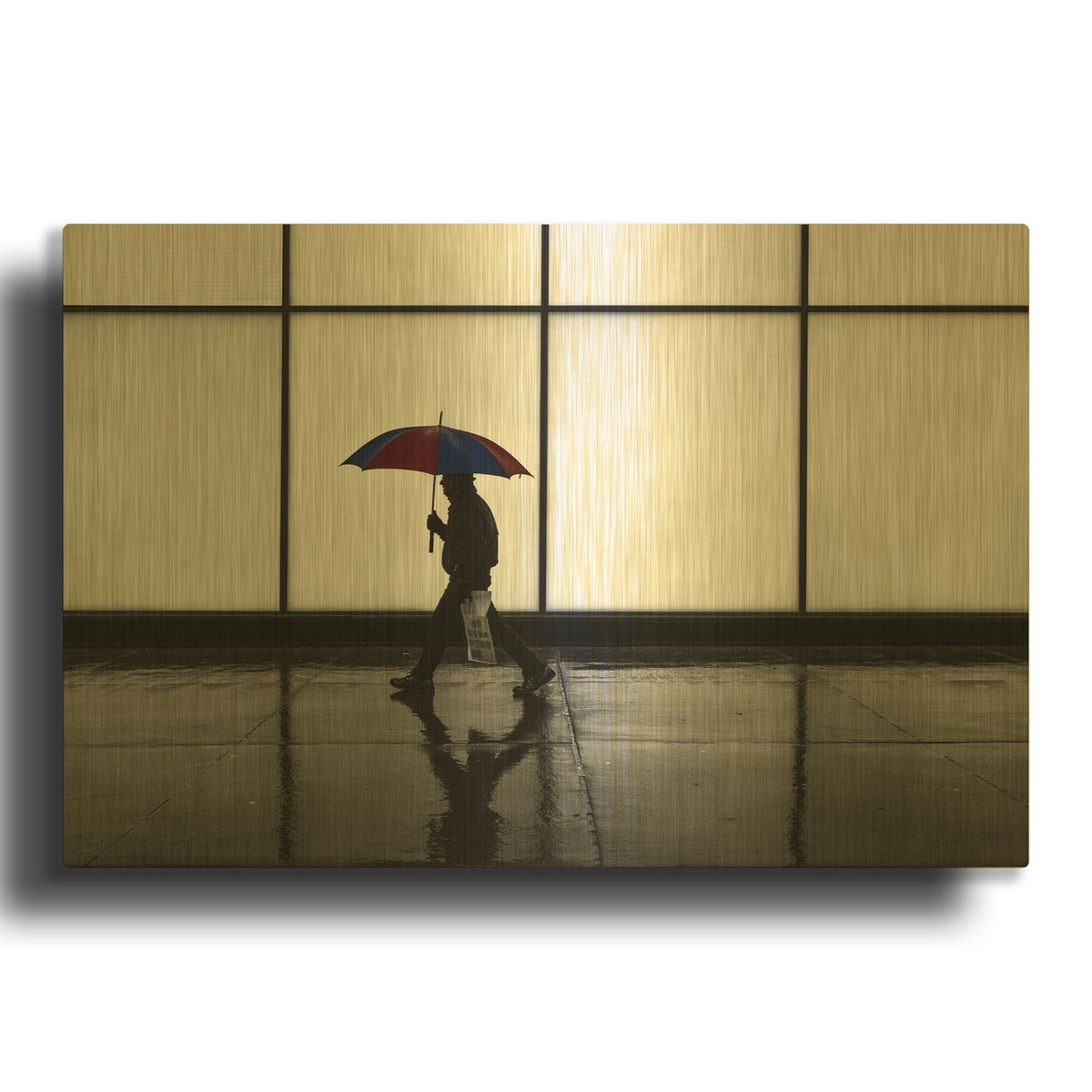 'It Was A Rainy Day No 5' By Brian Carson Gold Metal Wall Art