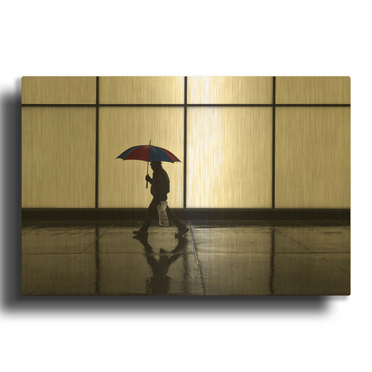 'It Was A Rainy Day No 5' By Brian Carson Gold Metal Wall Art