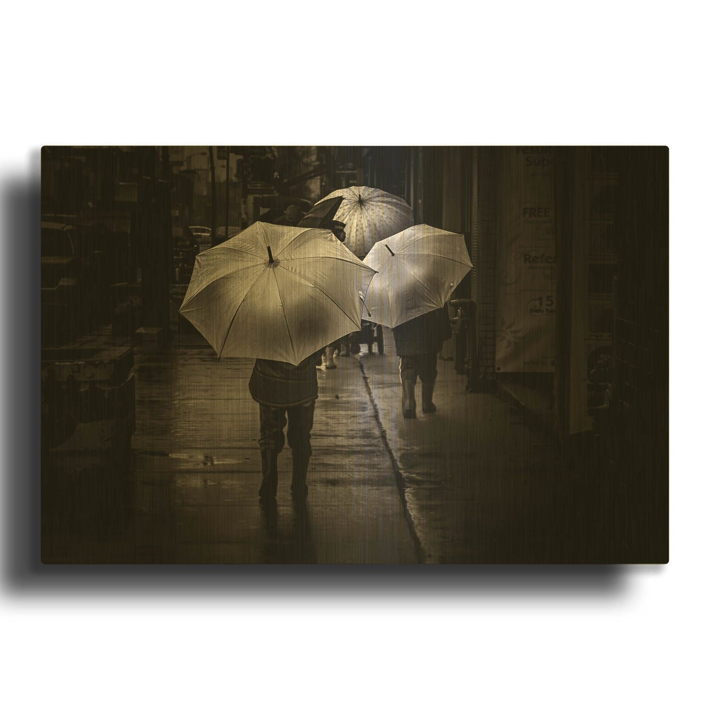 'It Was A Rainy Day No 13' By Brian Carson Gold Metal Wall Art