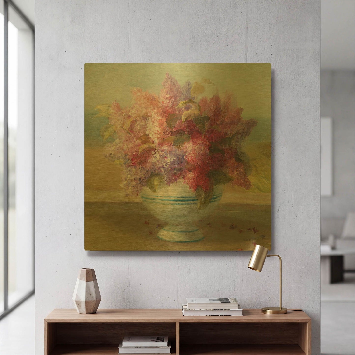 'Seaside Spring Crop II' By Danhui Nai Gold Metal Wall Art