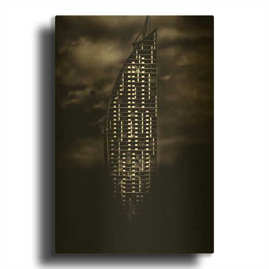 'L Tower No 3' By Brian Carson Gold Metal Wall Art