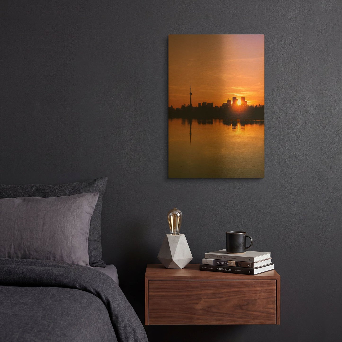 'Leslie Street Spit Toronto Canada Sunset' By Brian Carson Gold Metal Wall Art