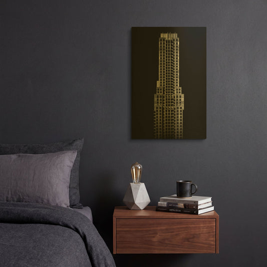 'No 35 Balmuto St' By Brian Carson Gold Metal Wall Art