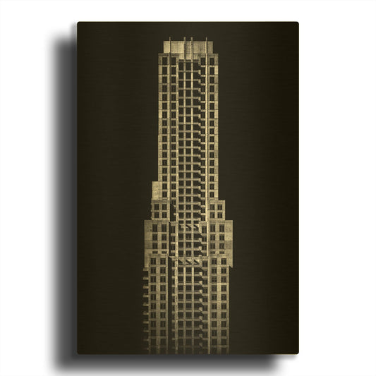 'No 35 Balmuto St' By Brian Carson Gold Metal Wall Art