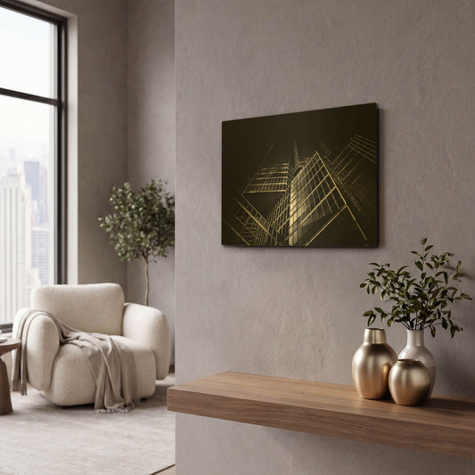 'No 200 King St W' By Brian Carson Gold Metal Wall Art