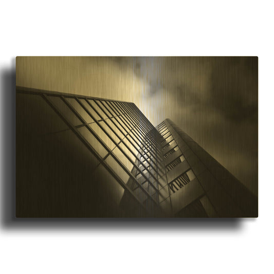 'No 525 University Ave 2' By Brian Carson Gold Metal Wall Art