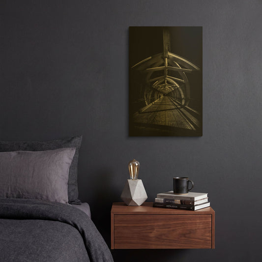 'Puente de Luz Pedestrian Bridge No 1' By Brian Carson Gold Metal Wall Art