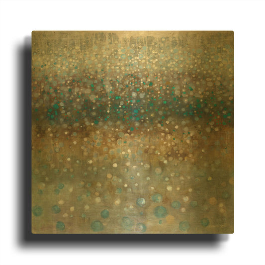 'Abstract Rain' By Danhui Nai Gold Metal Wall Art