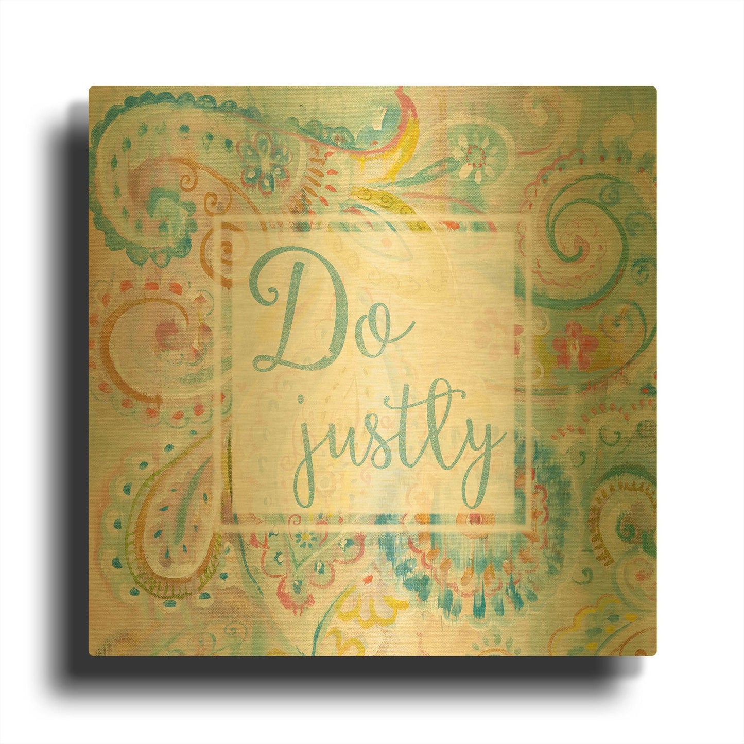'Spring Dream Paisley II Pink Sentiment' By Danhui Nai Gold Metal Wall Art