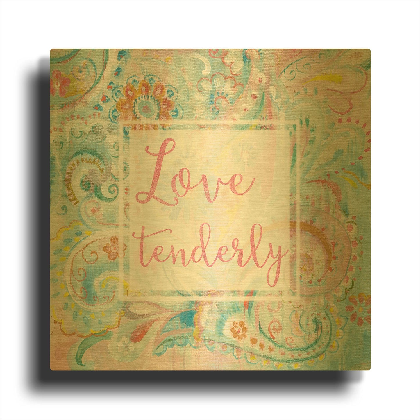 'Spring Dream Paisley III Pink Sentiment' By Danhui Nai Gold Metal Wall Art