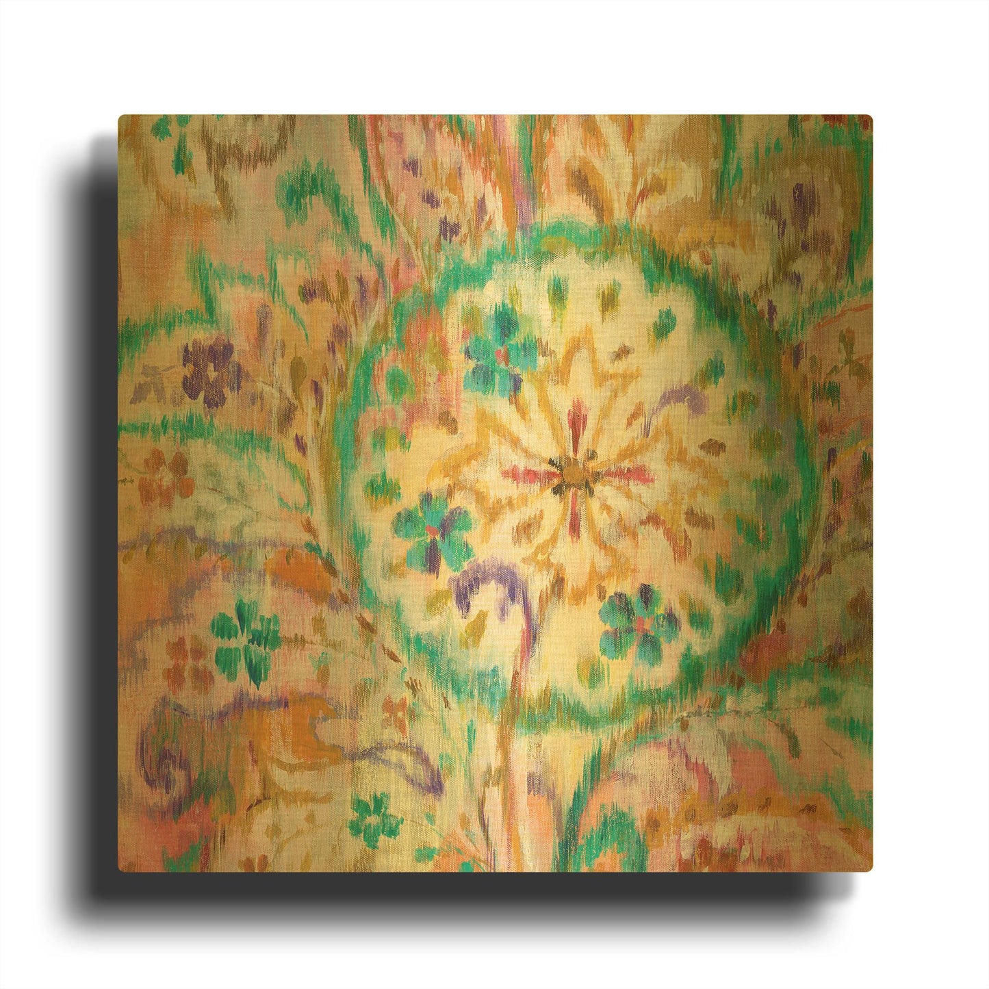 'Boho Paisley I Crop' By Danhui Nai Gold Metal Wall Art