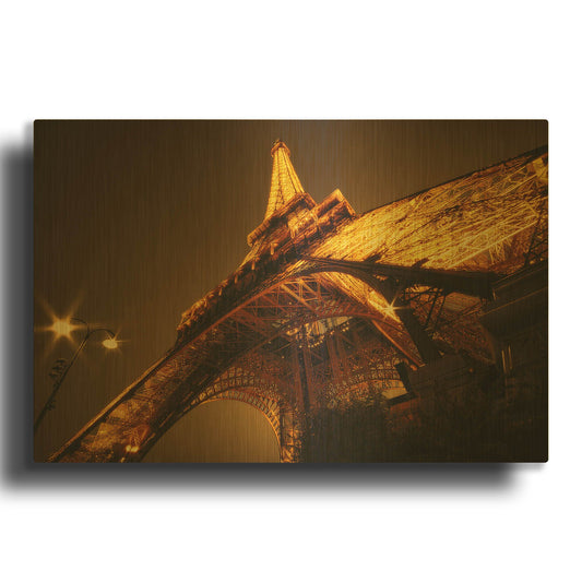 'Side Effect Eiffel' By Sebastien Lory Gold Metal Wall Art