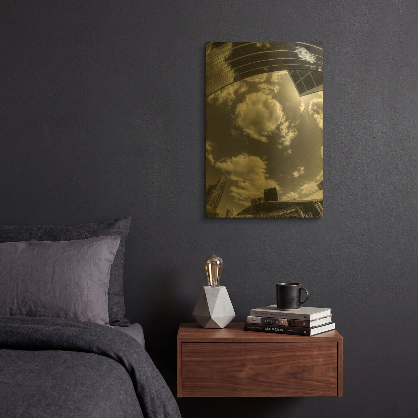 'Urban Sky II' By Sebastien Lory Gold Metal Wall Art