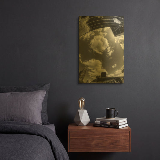 'Urban Sky II' By Sebastien Lory Gold Metal Wall Art