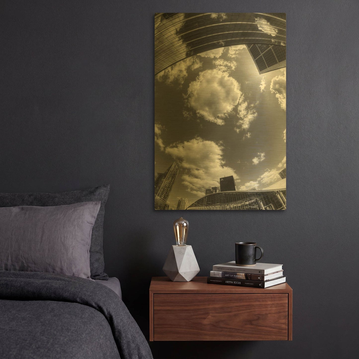 'Urban Sky II' By Sebastien Lory Gold Metal Wall Art