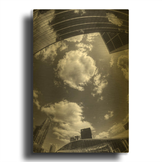 'Urban Sky II' By Sebastien Lory Gold Metal Wall Art