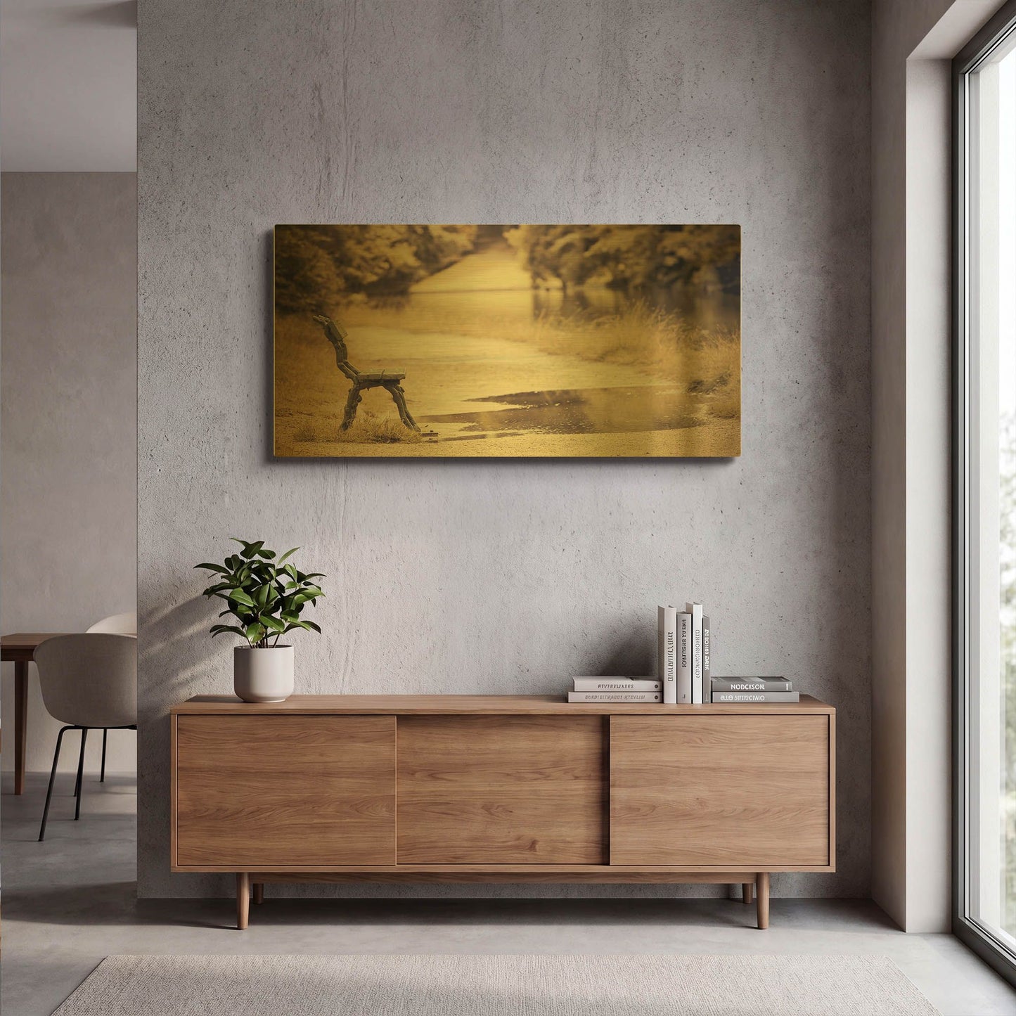 'After the Rain' By Sebastien Lory Gold Metal Wall Art