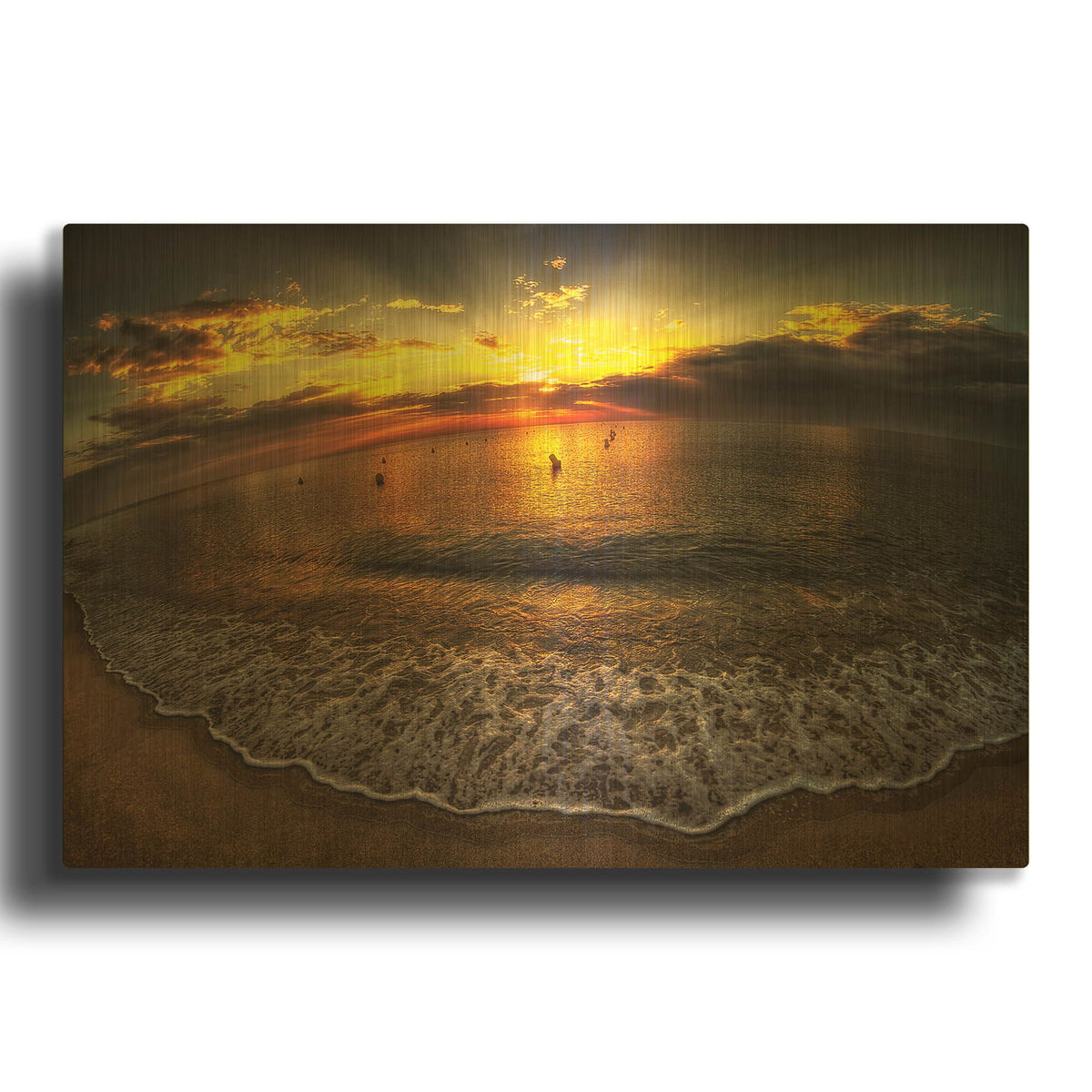 'Another Day In Paradise' By Sebastien Lory Gold Metal Wall Art