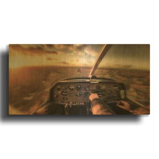 'Meydey' By Sebastien Lory Gold Metal Wall Art